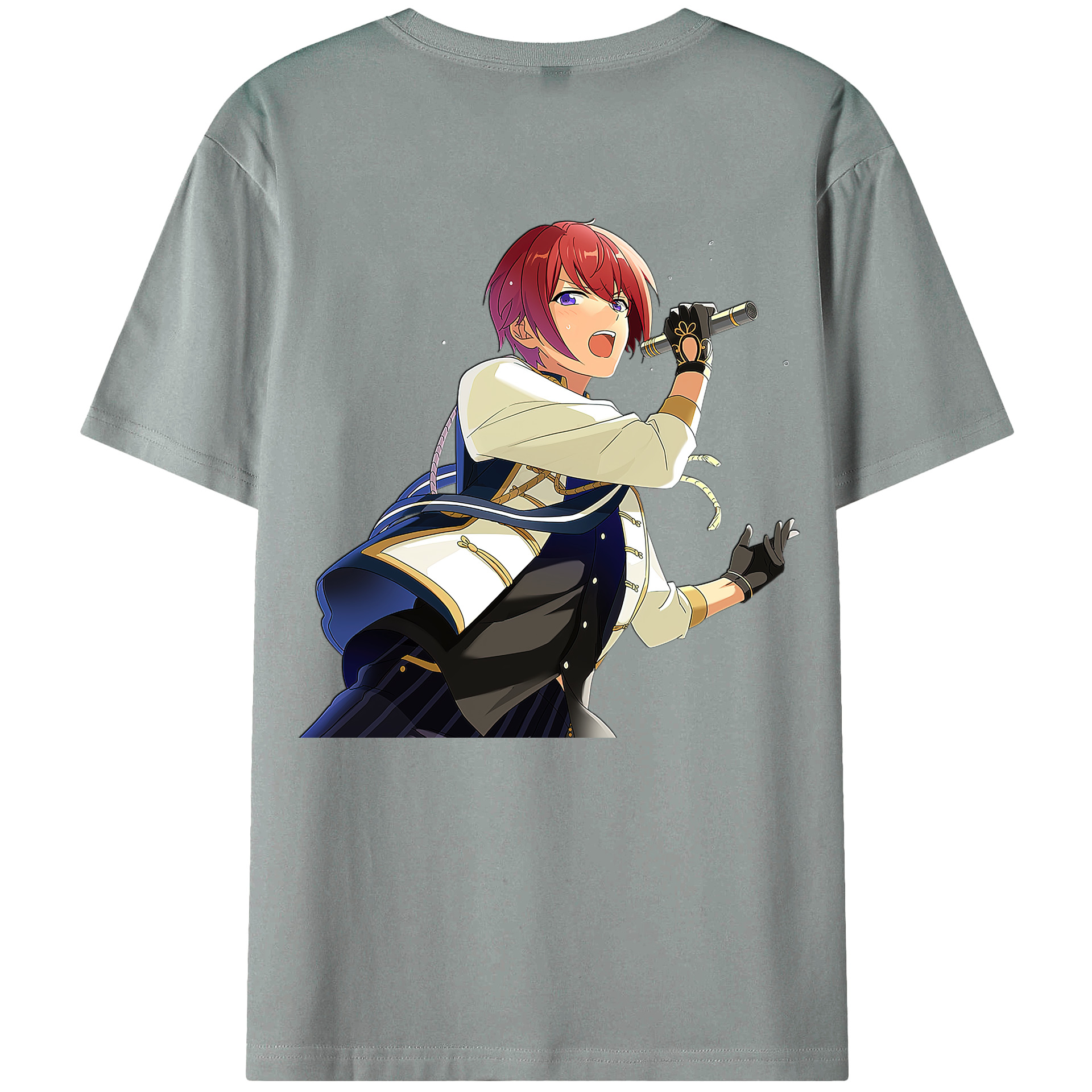 （画像用） あんさんぶるスターズ! Ensemble Stars 綿100％ メンズ半袖Tシャツ（バックプリント） 通気性